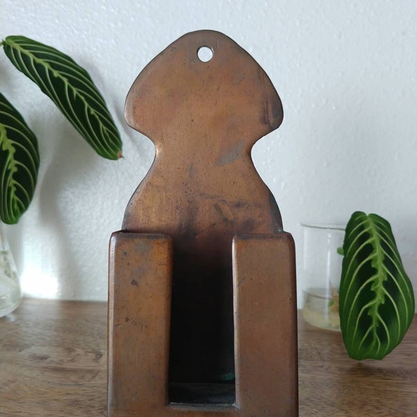 Rustic handmade copper match holder