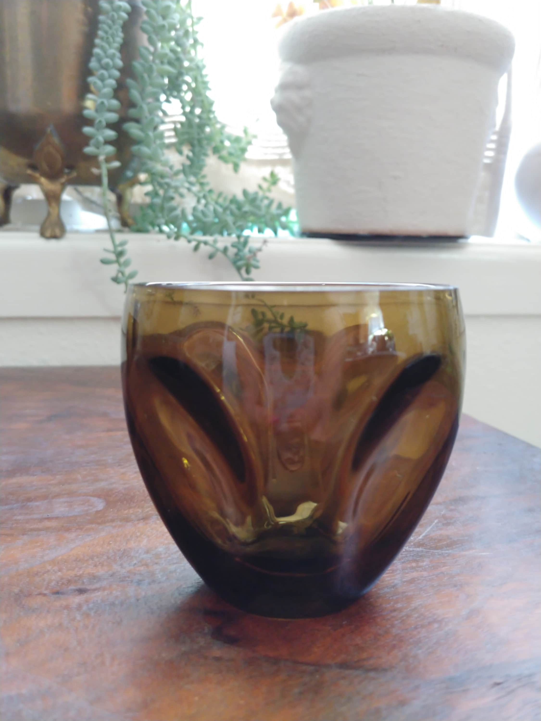 Vintage MCM Russel Wright Brown Pinched Drinking Glasses - Etsy