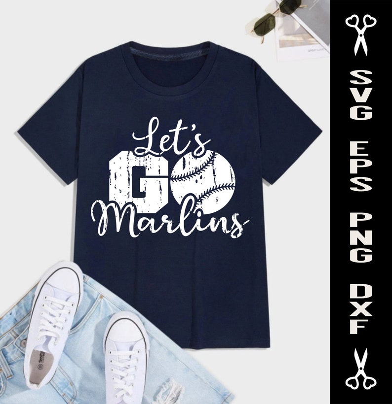Let/'s GO Marlins Svg,Cricut file,svg,png,dxf,eps,cut file,life,cricut space,lover,family,team,scratched,custom design,softball,baseball