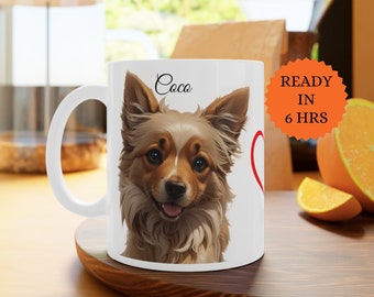 Custom Mug From Photo, Dog Mug, Personalized Coffee Cup,  Cat Dad, Cat Mom, Christmas Gift, Unique and Cute Gift, Pet Gifts for Dog Lovers,