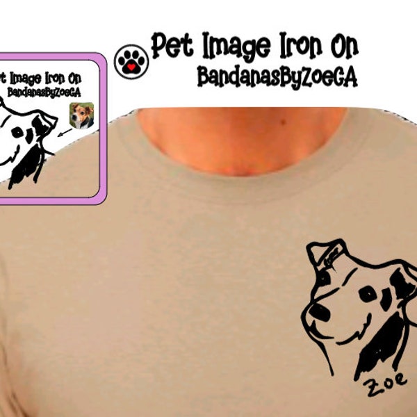 Custom Pet Outline Iron On, EZ HTV Pet Lover's Gift, DIY Iron On Dog Cat Image Outline on Shirts, Christmas Pet gift, Custom Pet Gift