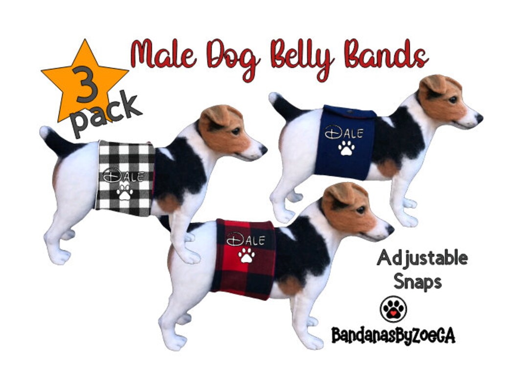 Male Pet Belly Band 3 Pack , Dog Belly Bands, Pet Bands for Male Dogs