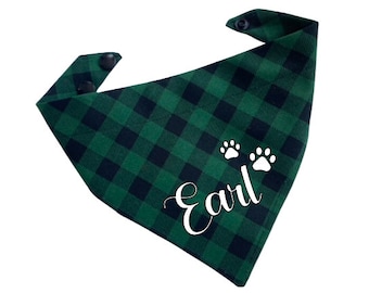 Personalized Dog Custom Name | Handmade Pet Bandana |Customize Pet bandanas | Dog Bandana Puppy snap bandanas, Dog Scarf, Christmas Pet Gift