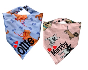 Personalised Dog Bandana Custom Pet Bandana, Dog Bandanas, New Puppy Gift, Dog Mom Dog Dad Gift, Bandana for Pets, Custom Pet Cat Bandana