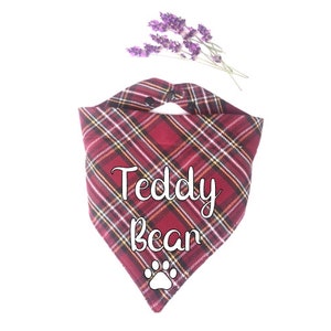 Classic Dog Bandana, Tartan Bandanas| Classic Christmas Dog Bandana,|  Dog Mom Gift, Dog Dad Gift, Christmas Pet Bandanas, Plaid Bandanas