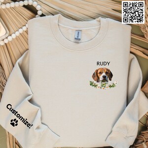 Personalized Pet Face And Pet Name Sweatshirt, Custom Pet Portrait, Dog Pullover Dog Sweatshirt Dog Mom Gift, Custom Dog Portrait Shirt