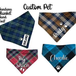Personalized Dog  Bandana| Pet Bandana, Custom Dog Bandana |Christmas Pet Scarf, Custom Pet bandanas, Pet Gift, Dog Dad Dog Mom Gift Bandana