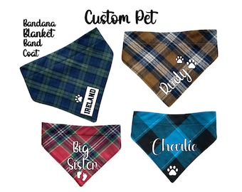 Personalized Dog  Bandana| Pet Bandana, Custom Dog Bandana |Christmas Pet Scarf, Custom Pet bandanas, Pet Gift, Dog Dad Dog Mom Gift Bandana