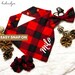 Personalized Dog Bandana | Custom Red Plaid Dog Cat Bandana | Snap On Collar Dog Bandana | Christmas Dog Bandana. New Puppy Dog Mom Gift 