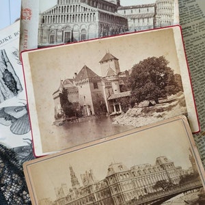 3 Antique photographs of Historical sights - late 1800s