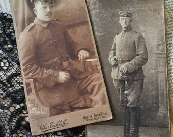 Two cabinet card of German Soldiers - Berlin