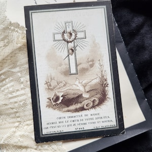 Beautiful French memorial card - Isidore Simon- 1880