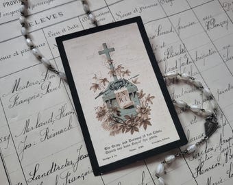 Memorial card - German tombe with a crown of thorns - 1895