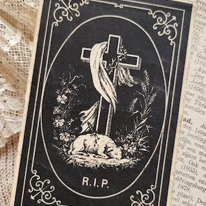 Carte commémorative - Agneau de Dieu - R.I.P.
