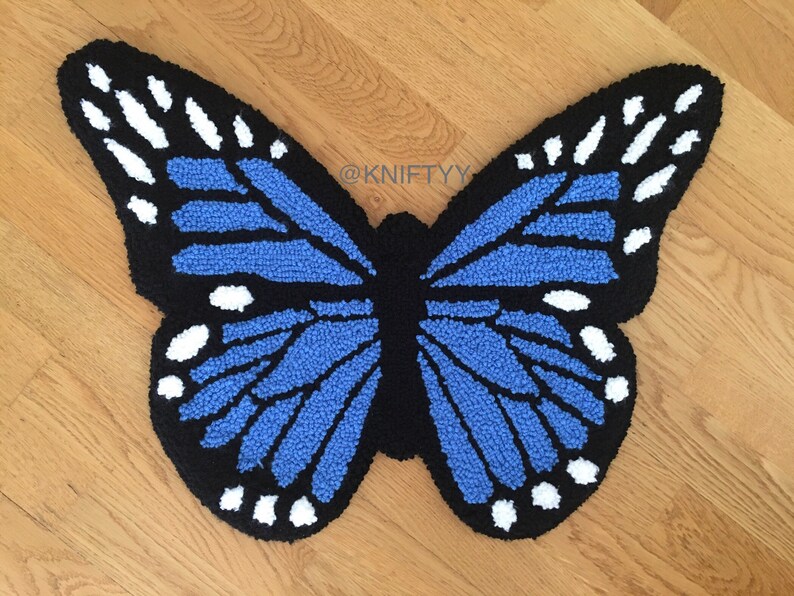 Handmade Butterfly Rug Colourful Tufted Butterfly Etsy