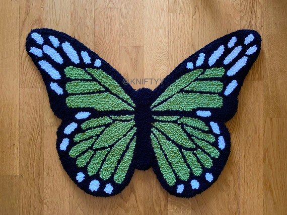 bodem Kolibrie munitie Handgemaakte Vlinder Vloerkleed Kleurrijke getufte vlinder - Etsy België