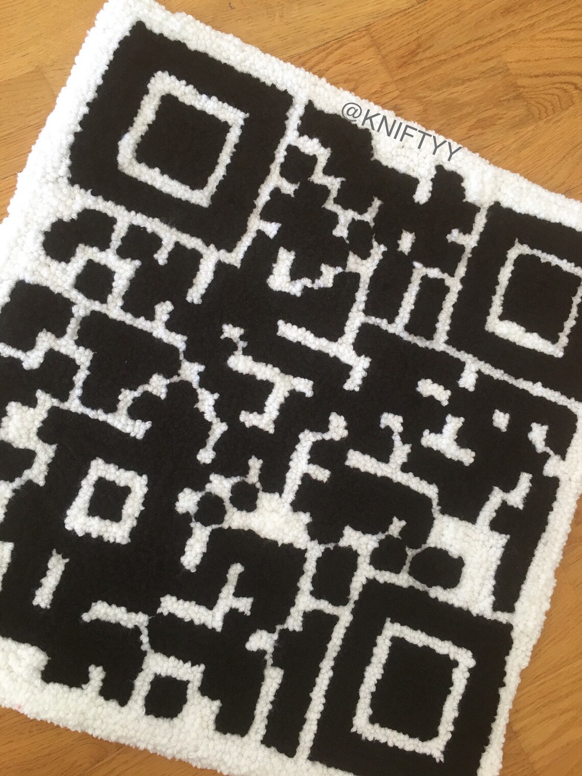 Handmade Custom QR Code Rug Etsy