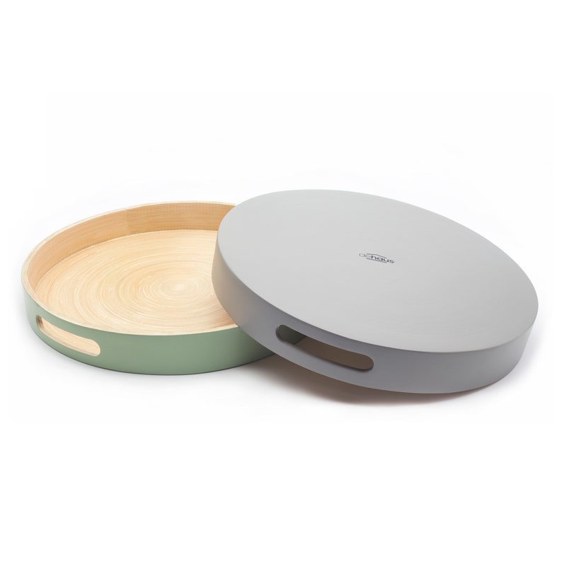 Dehaus® Stylish Handmade Wooden Bamboo Tray Round Lap Trays Etsy