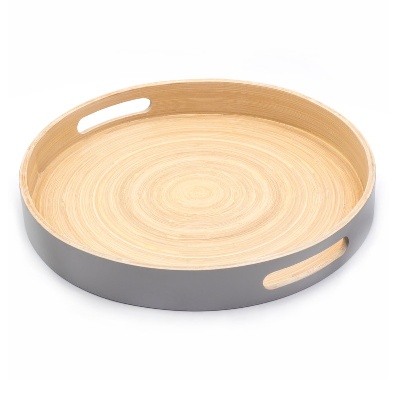Dehaus® Stylish Handmade Wooden Bamboo Tray Round Lap Trays Etsy UK