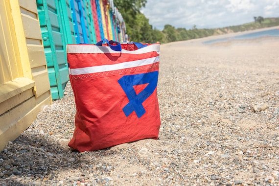 Bolsa de playa tote de lona reciclada Genova Etsy Mexico
