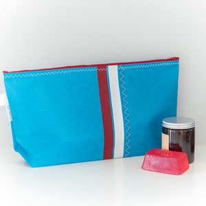 No1 Pochette per cosmetici in tela da vela riciclata (grande)