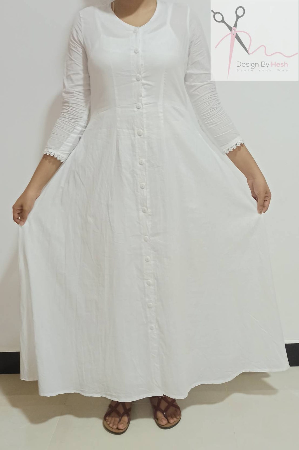 Cotton Aline white dress Etsy