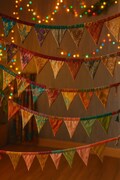 Sari Fabric Wedding Bunting | Indian Saree Garland | Colorful Boho Decor | Recycled Sari Banner | Mandap Mehndi Backdrop product logo