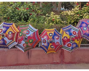Handmade Indian Umbrella | Traditional Wedding  Festival Decor | Mehendi & Diwali Decoration | Party Parasol Wholesale