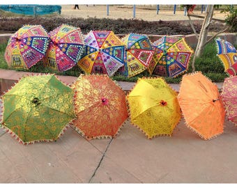 Wholesale Lot Indian Wedding Umbrella | Handmade Decorative Parasol | Mehendi, Sangeet, & Diwali Decor | Boho Party Prop
