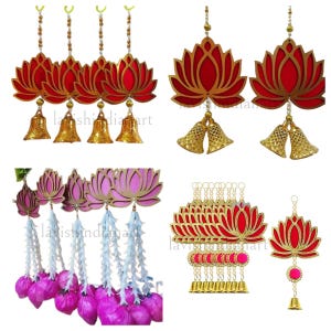 50-teilige indische schöne Trending Lotus hängende Dekoration für Tempeldekor, Puja-Dekor-neues Hauptgeschenk-indische Hochzeitsdekoration, Partei-Haus