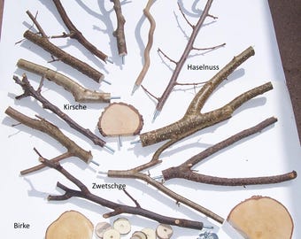 Sitzstangen Sitzäste Korkenzieherhasel Sitzbretter tolles Set für Vögel, Wellensittich, Kanarien usw. 15-teilig verschiedene Naturhölzer