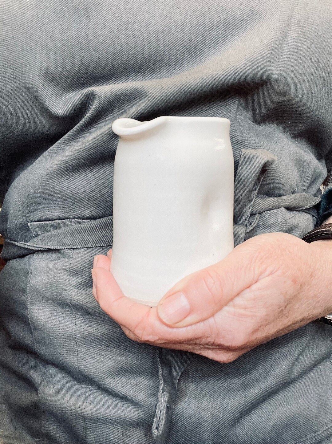 Handleless Dimple Jug Milk Jug Cream Jug Handmade Stoneware Etsy