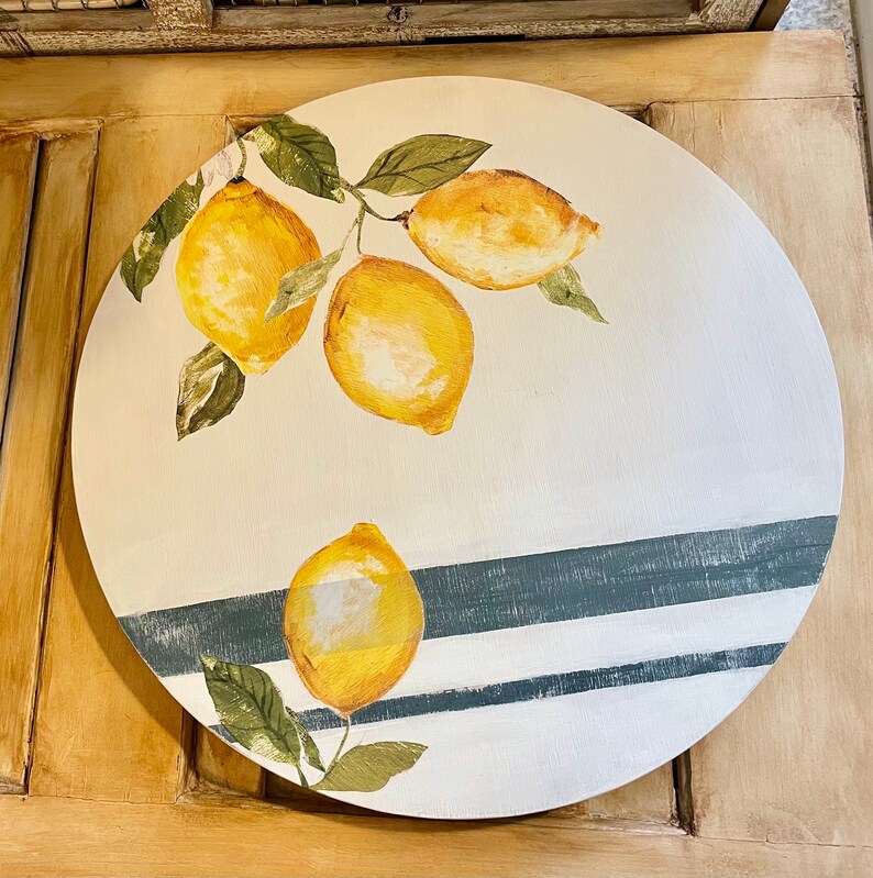 Farmhouse lazy Susan lemon decor Etsy