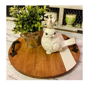 Farmhouse lazy Susan serving tray