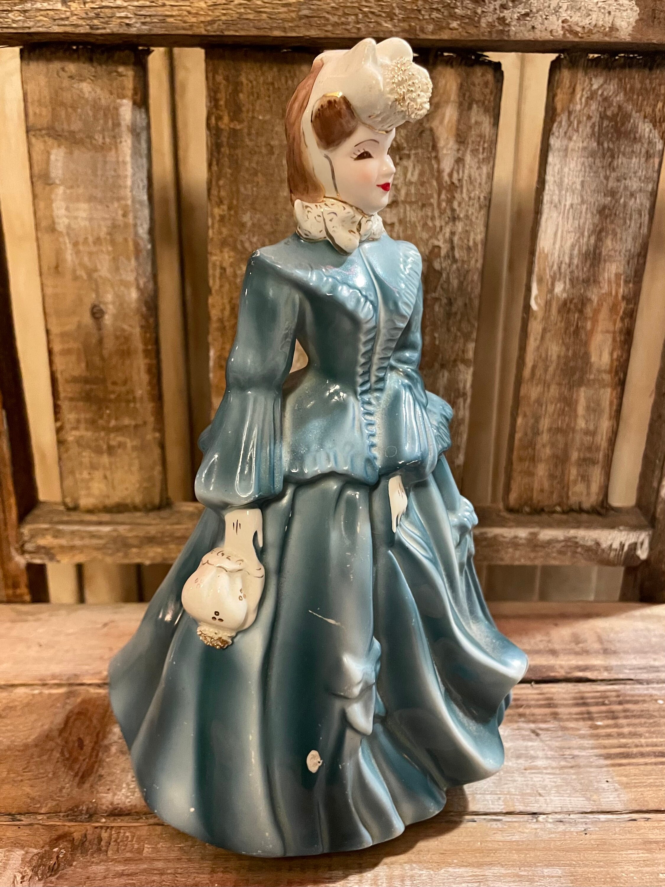 Mid century lady figurine Florence ceramic figurine Etsy