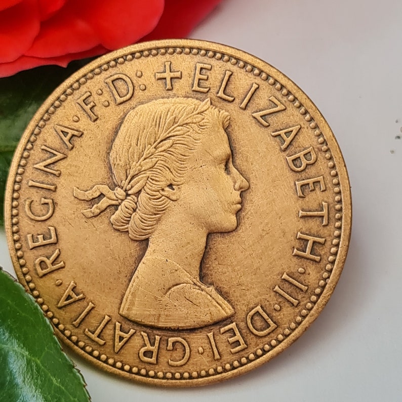 ONE PENNY Elizabeth II Dei Gratia Regina F.D. Elizabeth the - Etsy