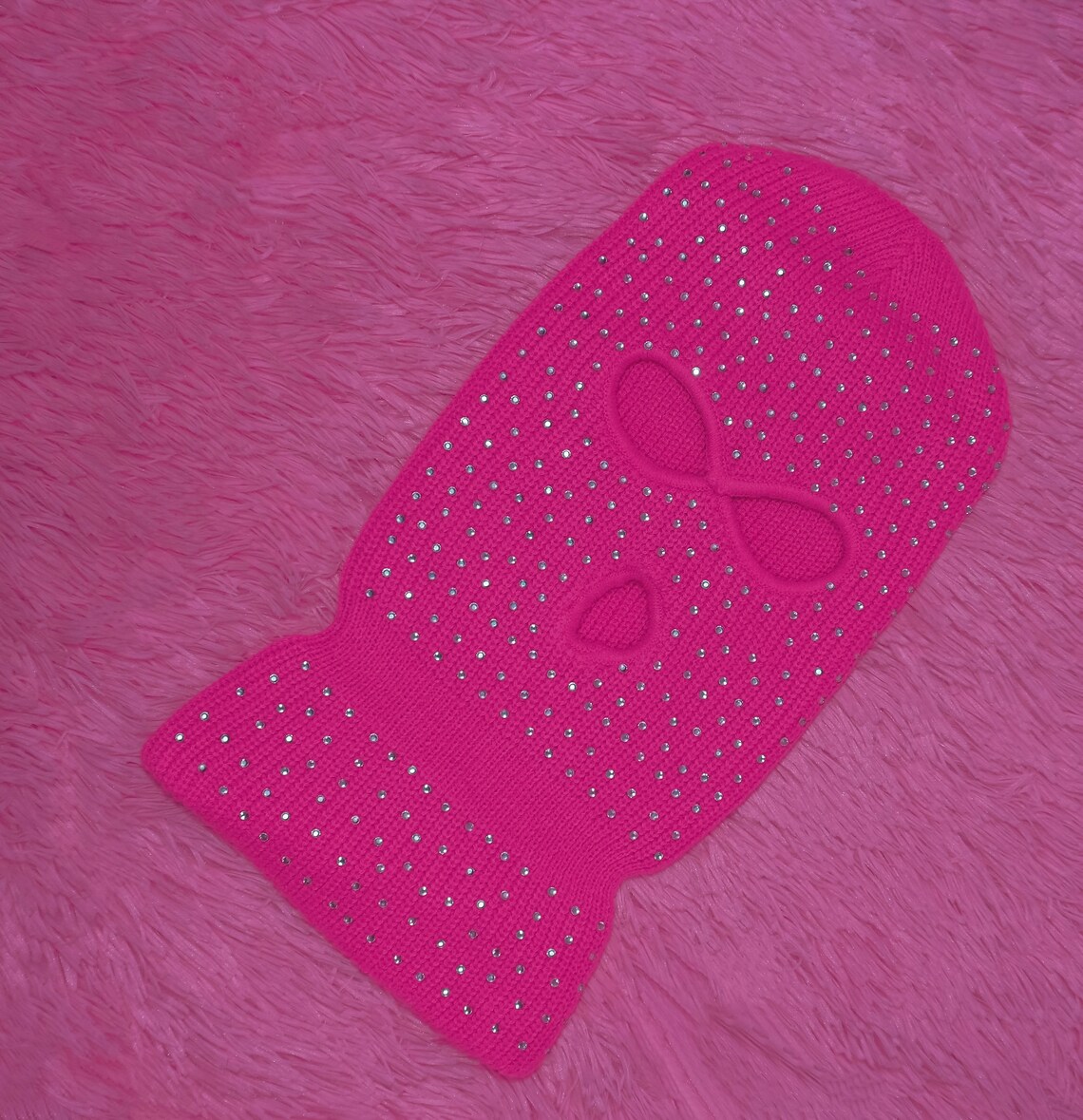 Rhinestone Ski Mask PINK Sparkle Full Face Ski Mask Balaclava Etsy