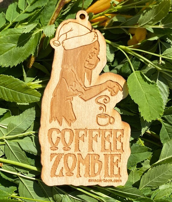 Coffee Zombie Christmas Ornament