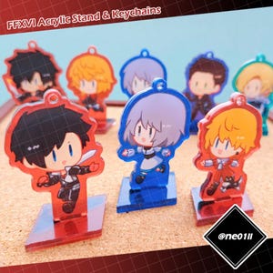 Mini FFXVI Acrylic Standy Charms Clive Joshua Jill Cid Dion Young Clive Young Joshua FF16 Final Fantasy ff xvi standee charm keychain
