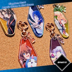 Kingdom Hearts Dream Drop Distance Birth by Sleep Acrylic Keychain Sora Riku Terra Aqua Ventus charms