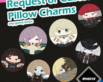 CAN Request or Custom Pillow Charm Fabric Keychain Keyring oc original character