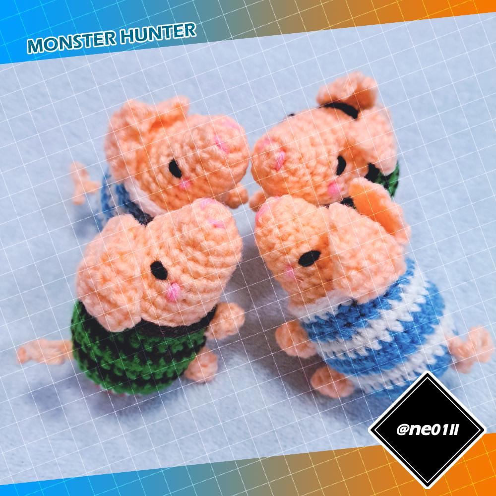 MH monster hunter wilds world rise sunbreak palico seikret sticker acrylic plush doll toy stuffed amigurumi poogie pillow charms alma gemma