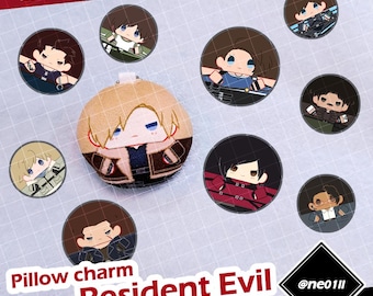 Llavero con dije de almohada de Resident Evil de RE Biohazard Leon Ada