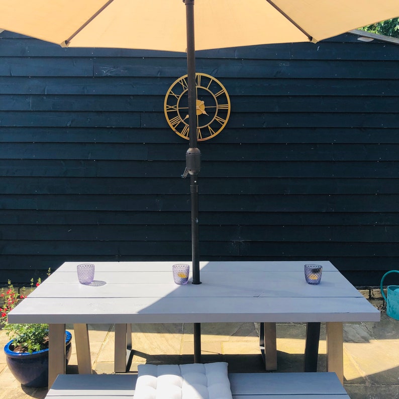 Garden Furniture Patio Dining Set With Industrial Steel Legs Etsy UK