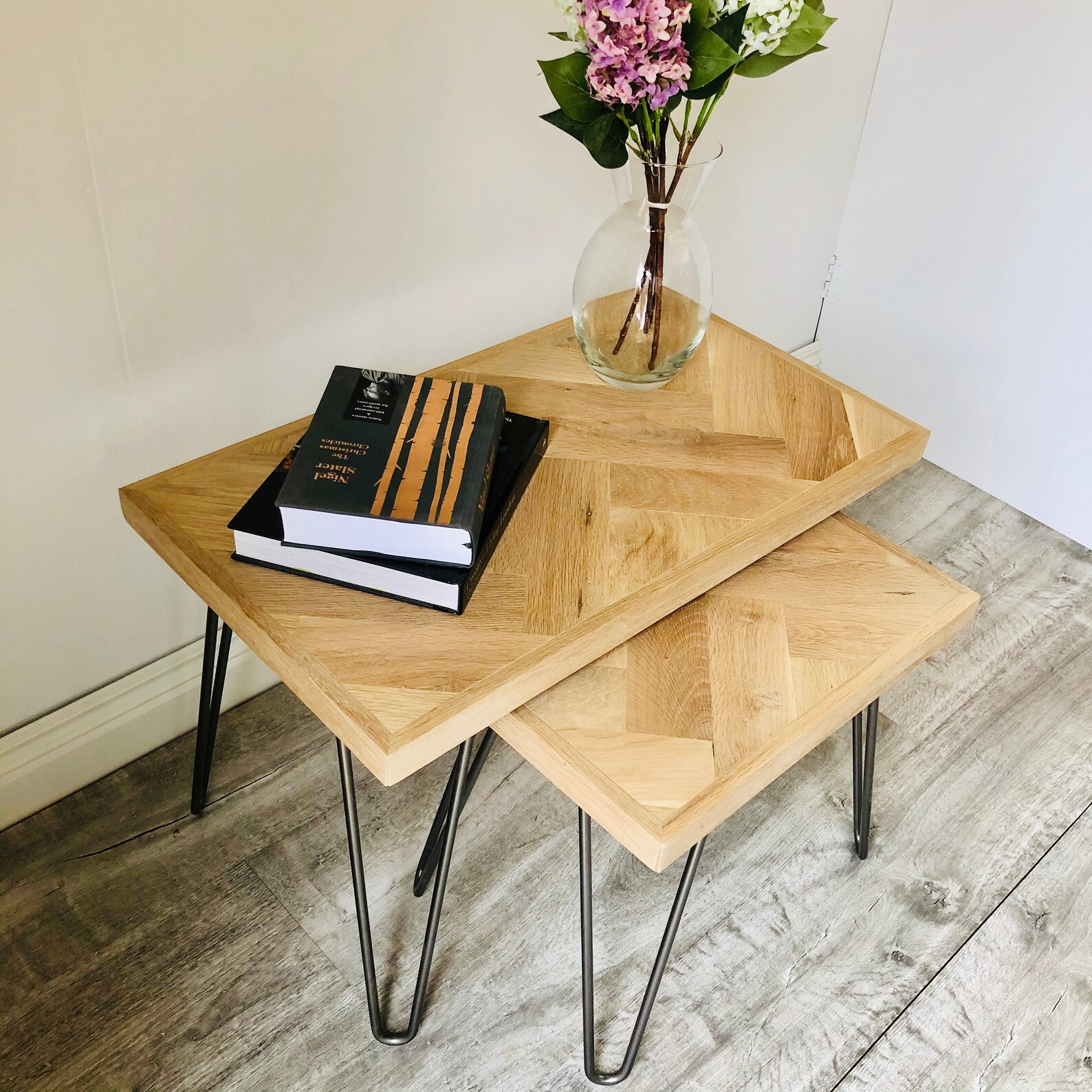 Twin Nest of Coffee Tables With Hairpin Style Legs Etsy UK