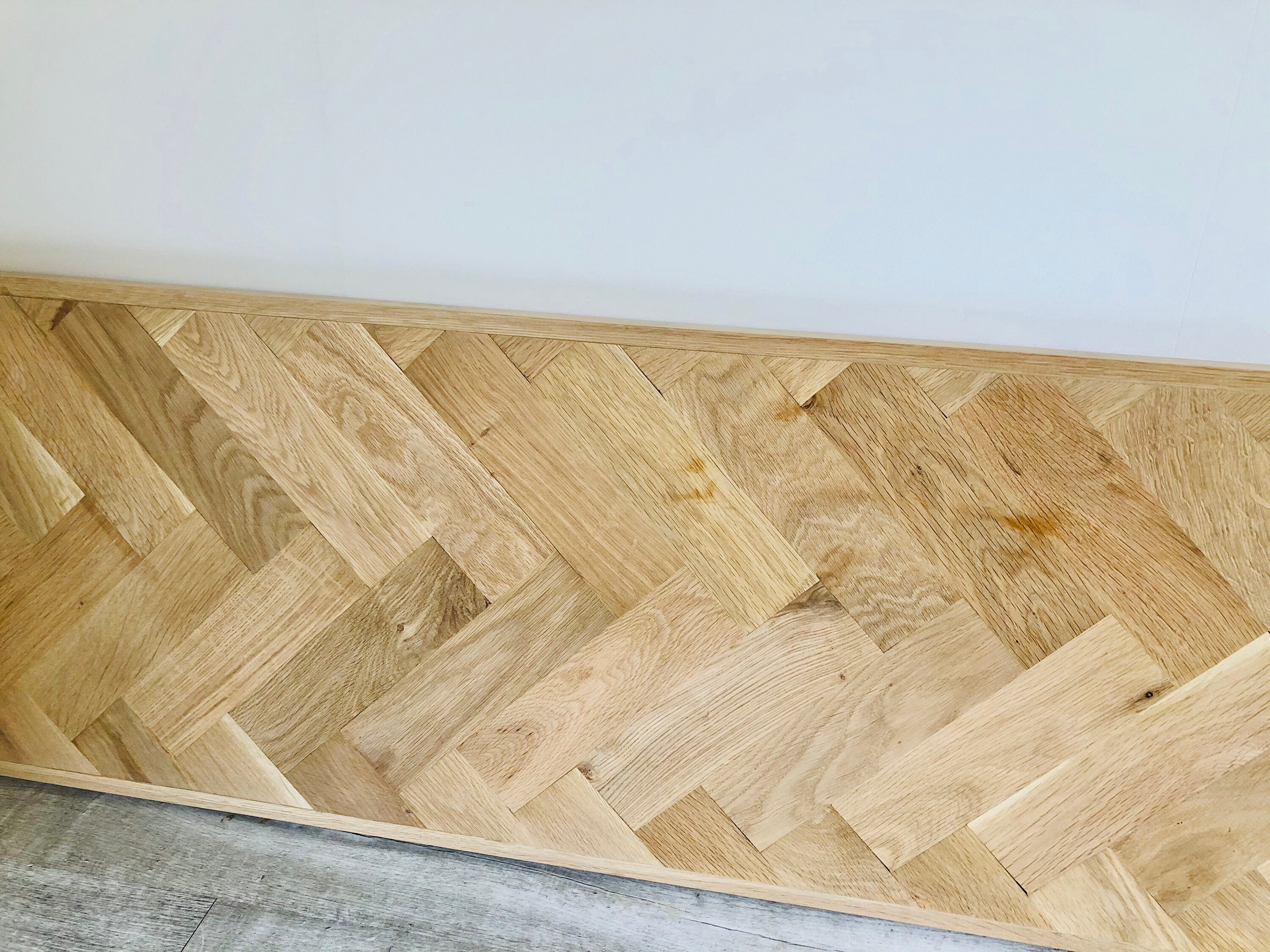 Solid oak parquet wooden headboard Etsy