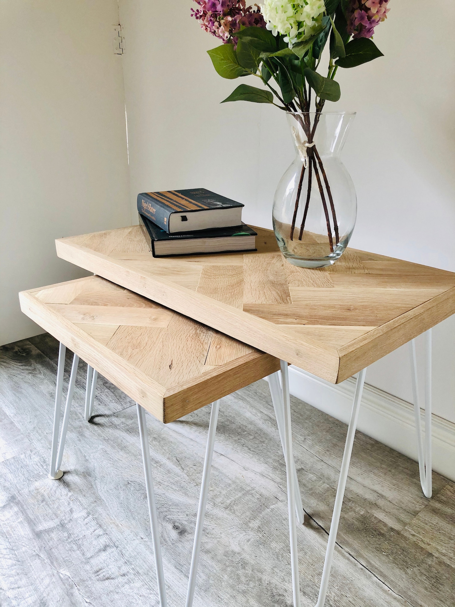 Twin Nest of Coffee Tables With Hairpin Style Legs Etsy UK