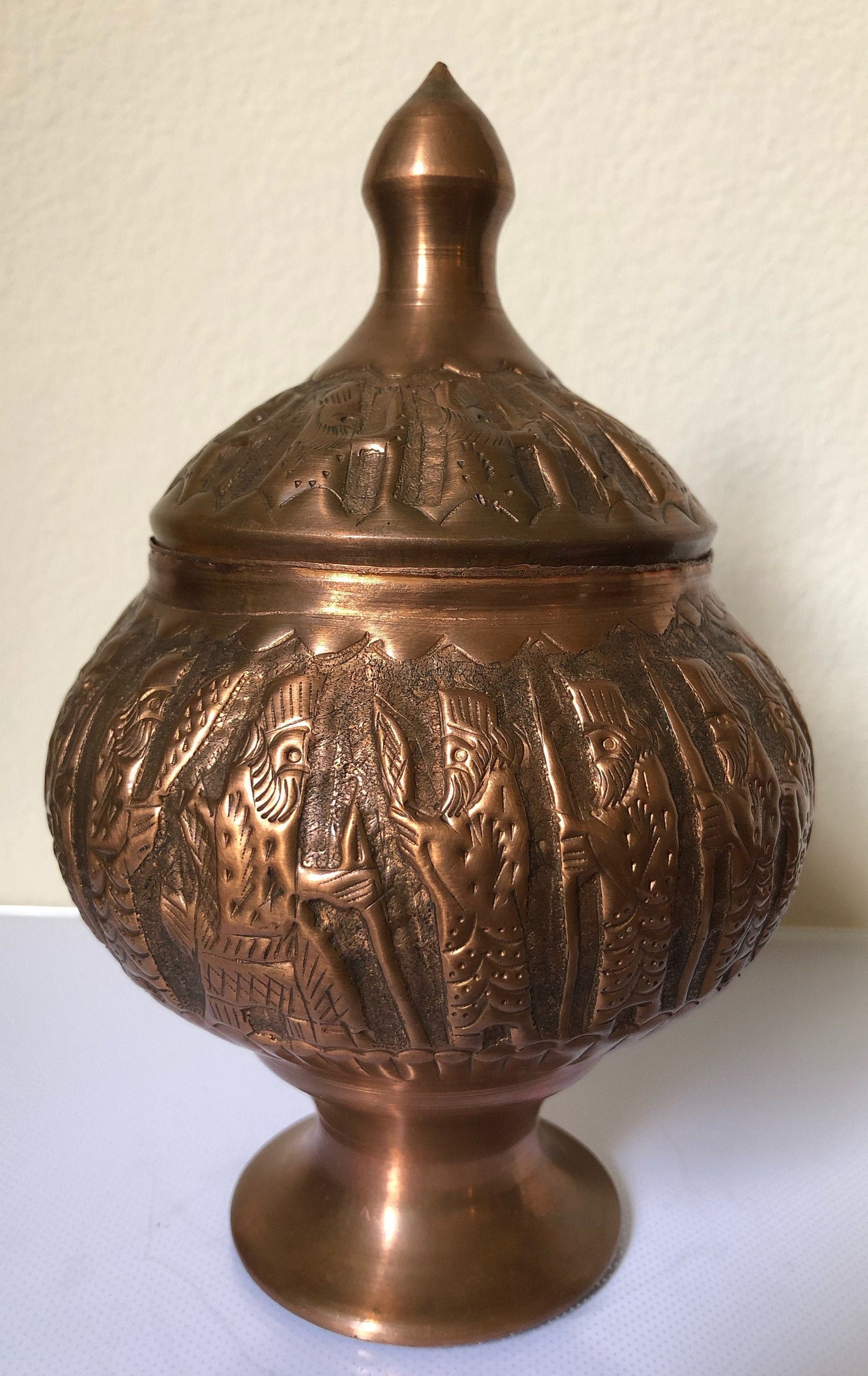 Persian Handmade Copper Footed Sugar Bowl With Lid Etsy Canada