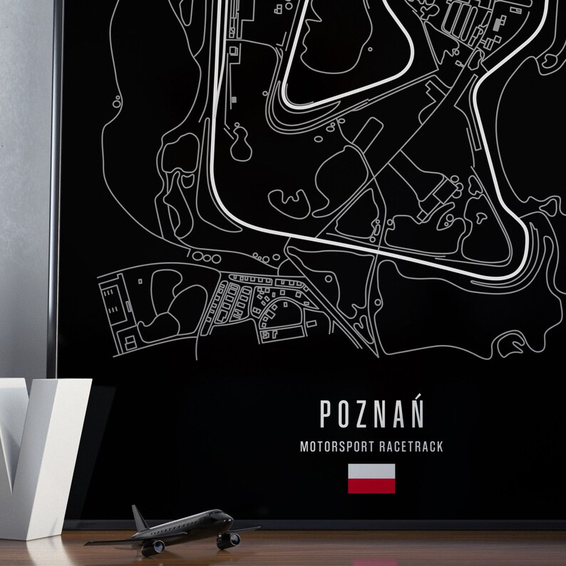 P Z Map Racetrack Poznań Racing Circuit Map Poster - Etsy