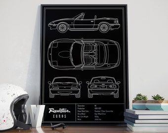 Eunos Roadster NA Blueprint Poster